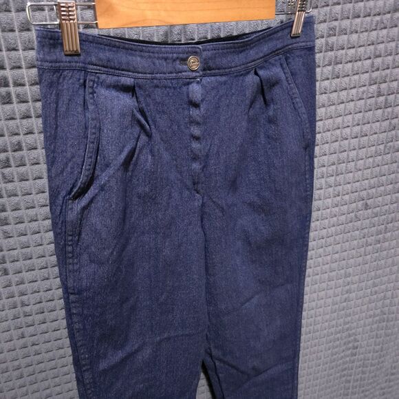 VTG Bespoke Feraud Wool Pants 29x29 Navy Blue High Rise Dressy Korshak W Germany - Picture 5 of 15